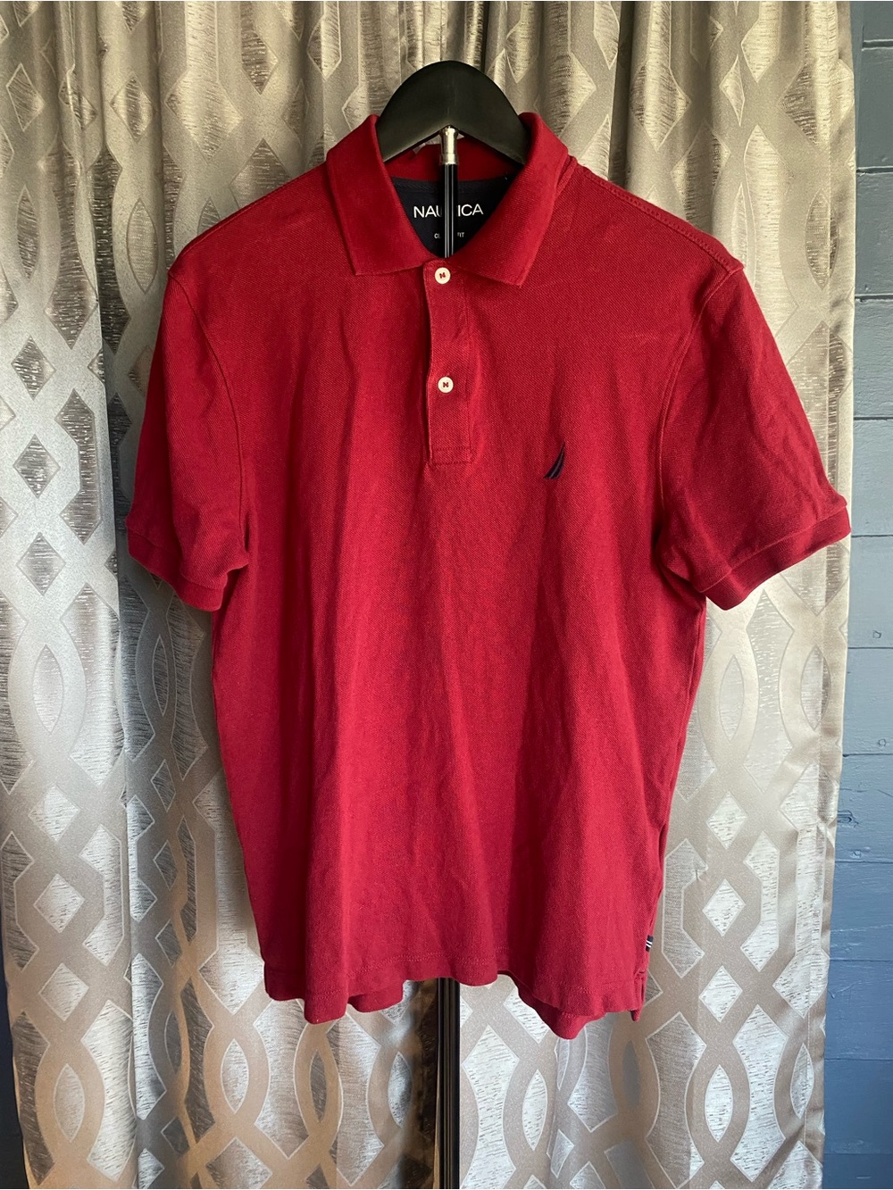 Nautica Men’s Classic Fit Polo Shirt Red Short Sleeve Medium